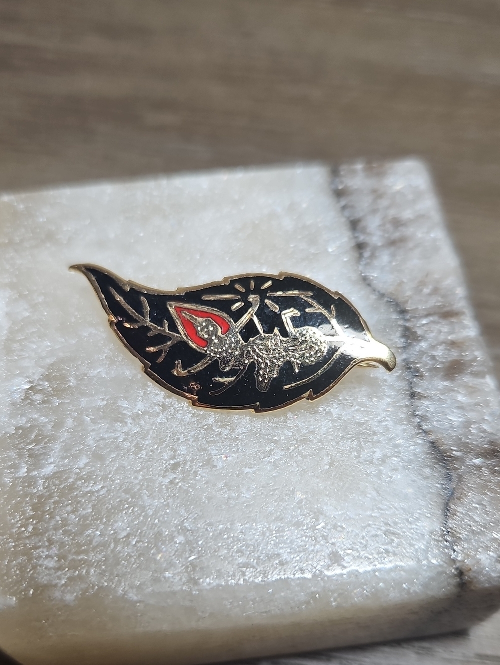 Leaf Shaped Metal Brooch
